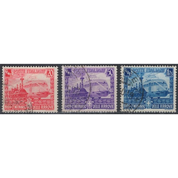 ITALY KINGDOM 1939 Italian Railways 3v us