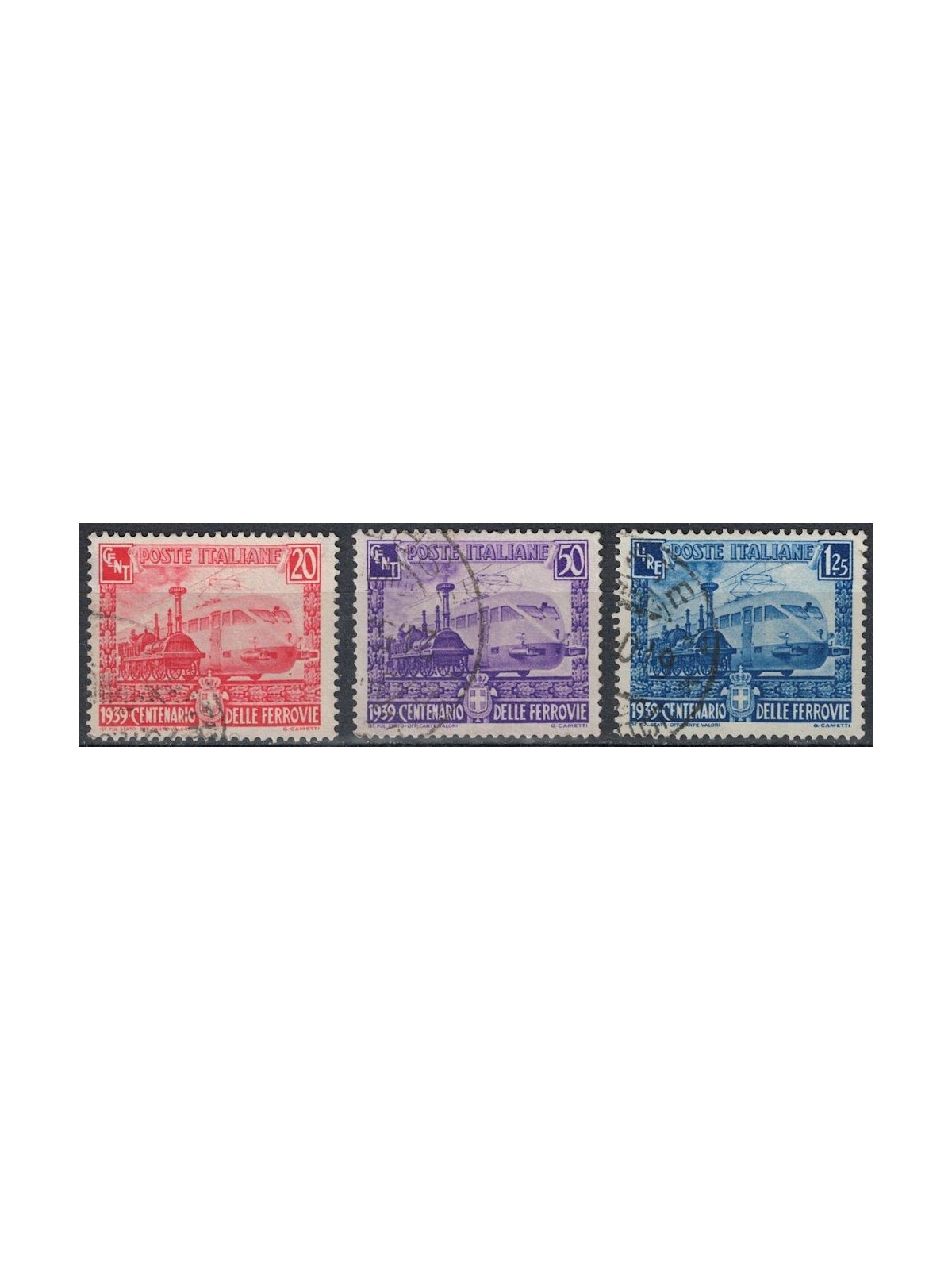 ITALIA REGNO 1939 Ferrovie italiane 3v us