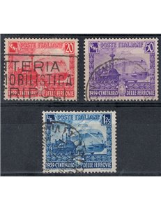 ITALIA REGNO 1939 Ferrovie italiane 3v us