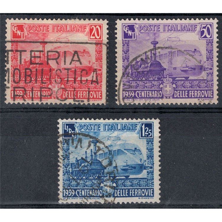 ITALIA REGNO 1939 Ferrovie italiane 3v us