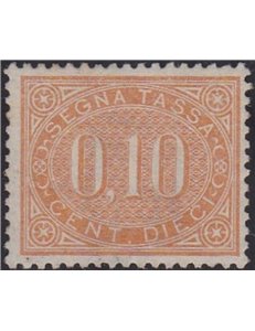 ITALIA REGNO 1869 Segnatasse 10c bruno arancio MNH**
