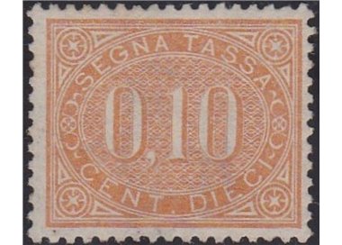 ITALIA REGNO 1869 Segnatasse 10c bruno arancio MNH**