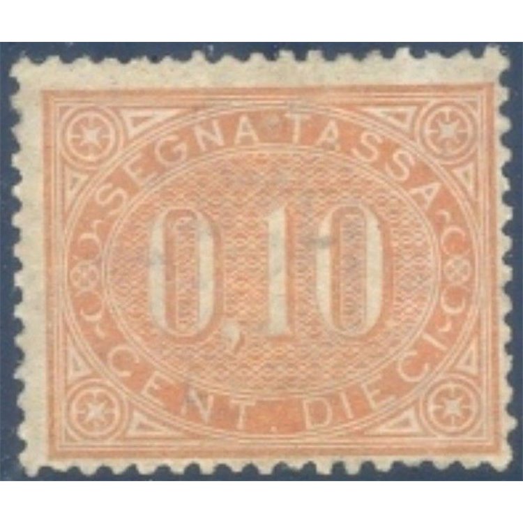 ITALIA REGNO 1869 Segnatasse 10c bruno arancio MH*