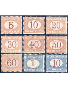 ITALIA REGNO 1890-94 Segnatasse 9v MNH**