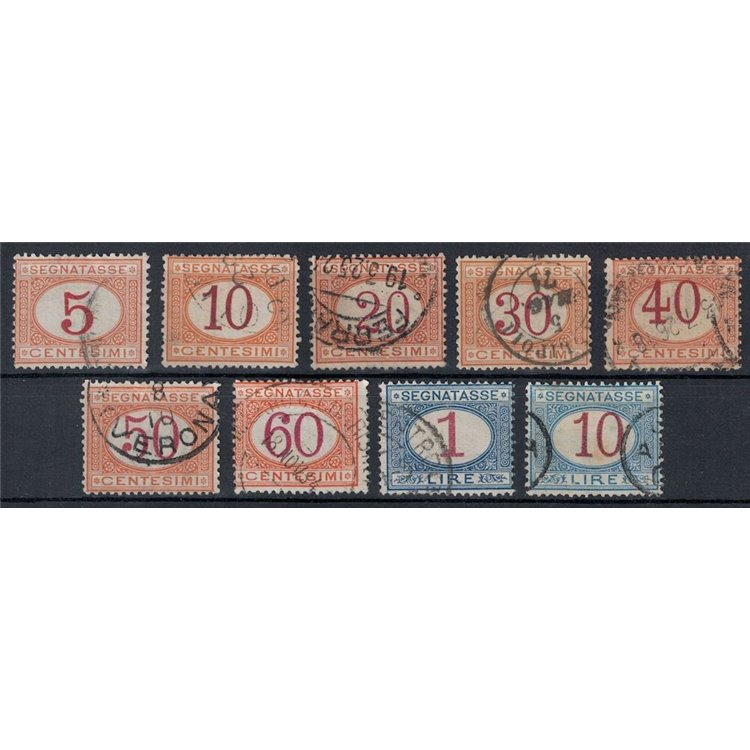 ITALY KINGDOM 1890-94 Postage Due 9v us