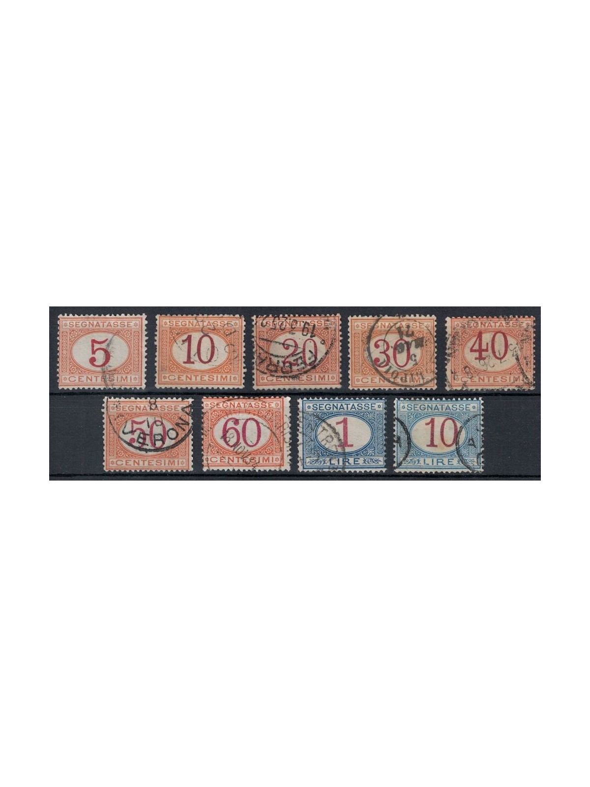 ITALIA REGNO 1890-94 Segnatasse 9v us