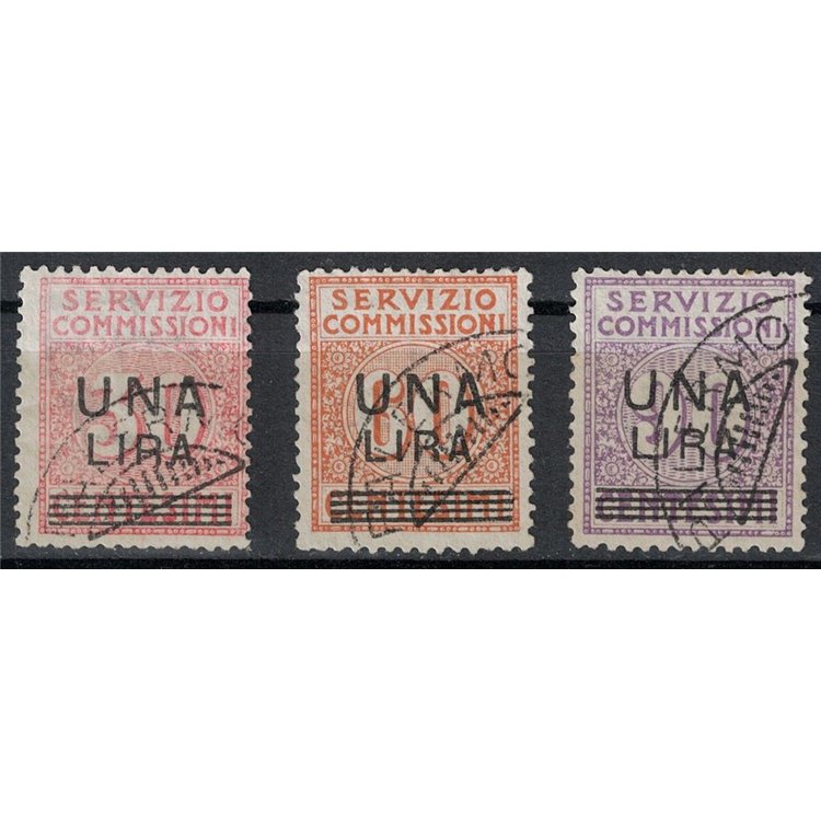 ITALIA REGNO 1925 Servizio commissioni soprastampati 3v us
