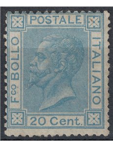 ITALY KINGDOM 1867 20c blue (London) MNH** ©