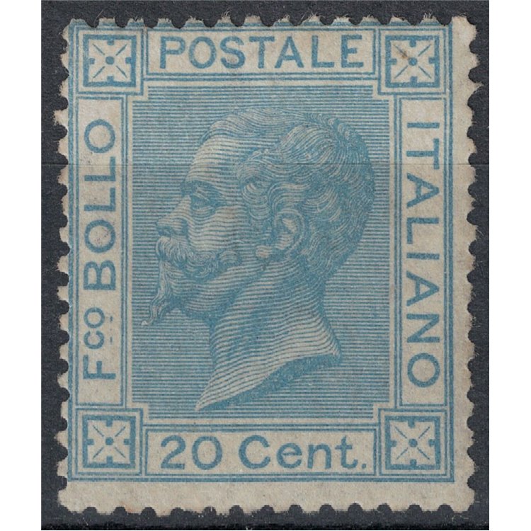 ITALIA REGNO 1867 20c azzurro (Londra) MNH** ©