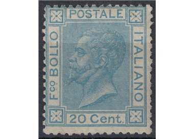 ITALIA REGNO 1867 20c azzurro (Londra) MNH** ©