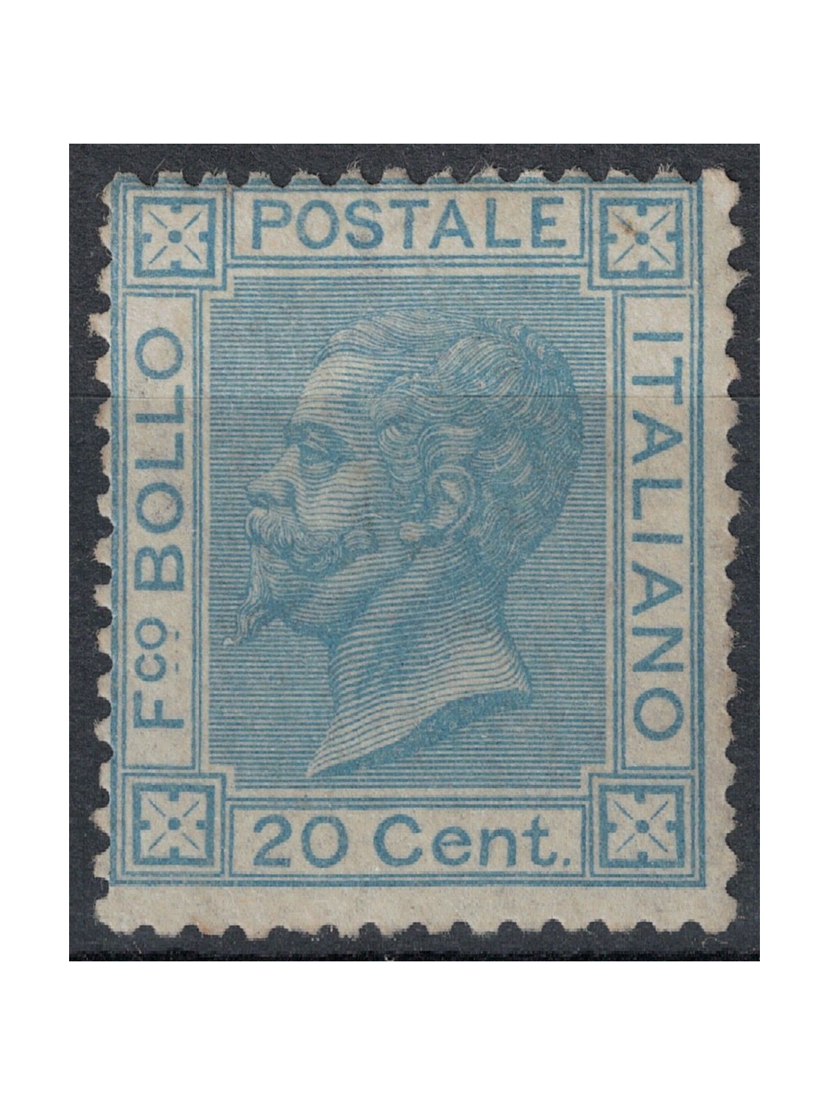 ITALIA REGNO 1867 20c azzurro (Londra) MNH** ©