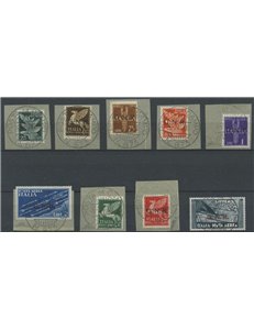 ITALIA RSI 1943 Posta aerea (Verona) 9v us ©