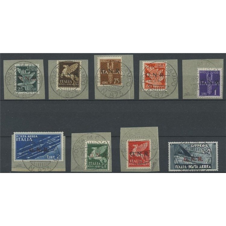 ITALY RSI 1943 Airmail (Verona) 9v us ©