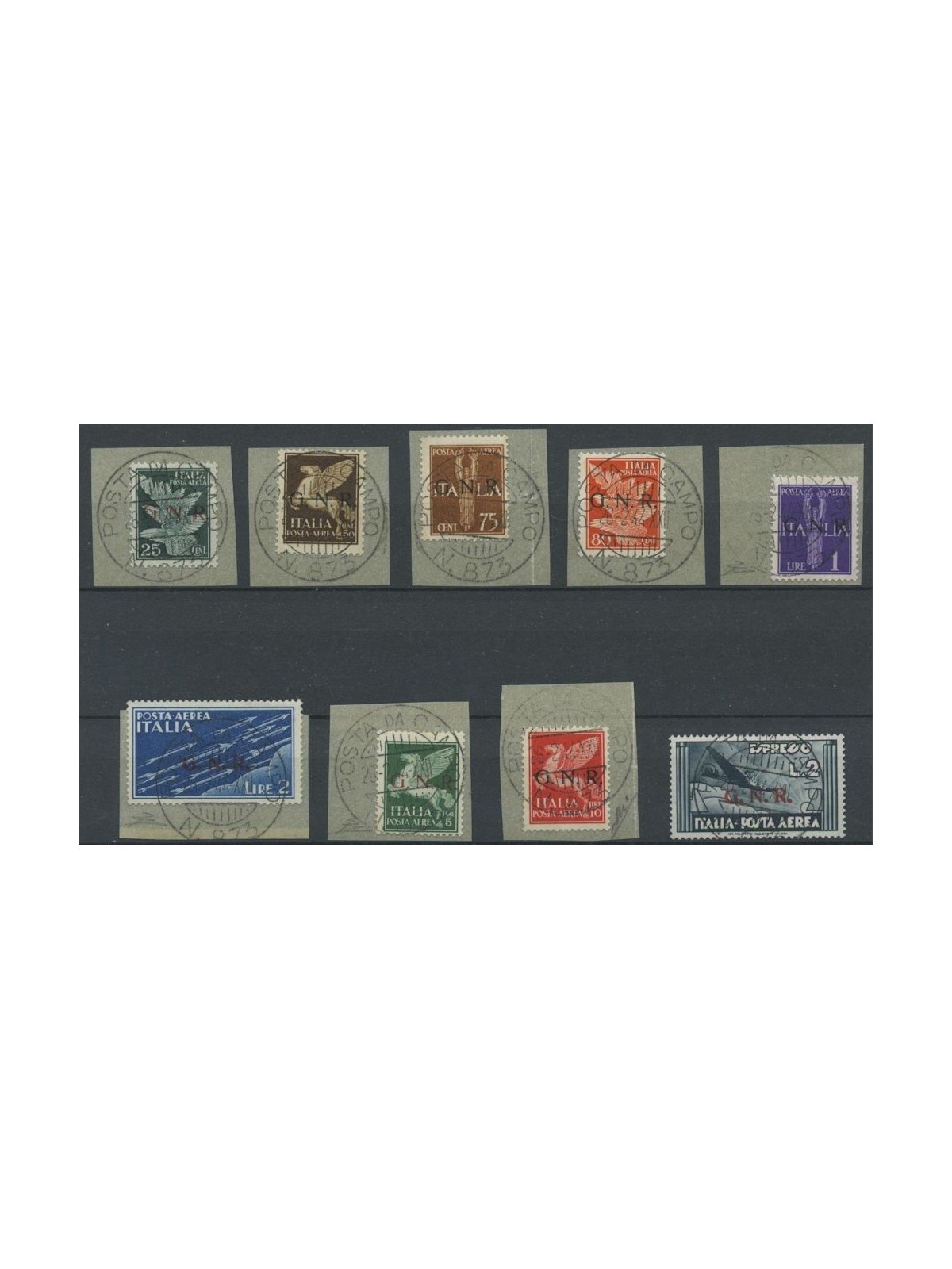 ITALY RSI 1943 Airmail (Verona) 9v us ©