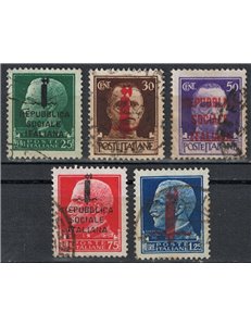ITALY RSI 1944 Imperial overprinted 5v us