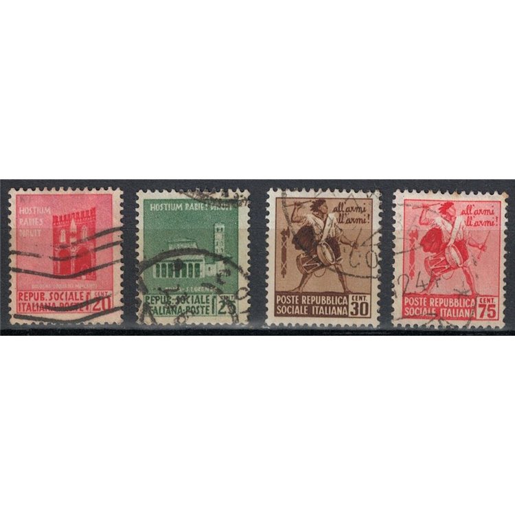 ITALIA RSI 1944 Monumenti distrutti 4v us