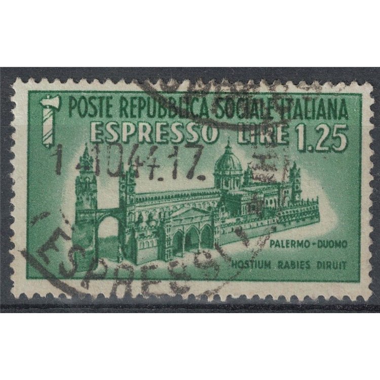 ITALIA RSI 1944 Monumenti distrutti, espresso us