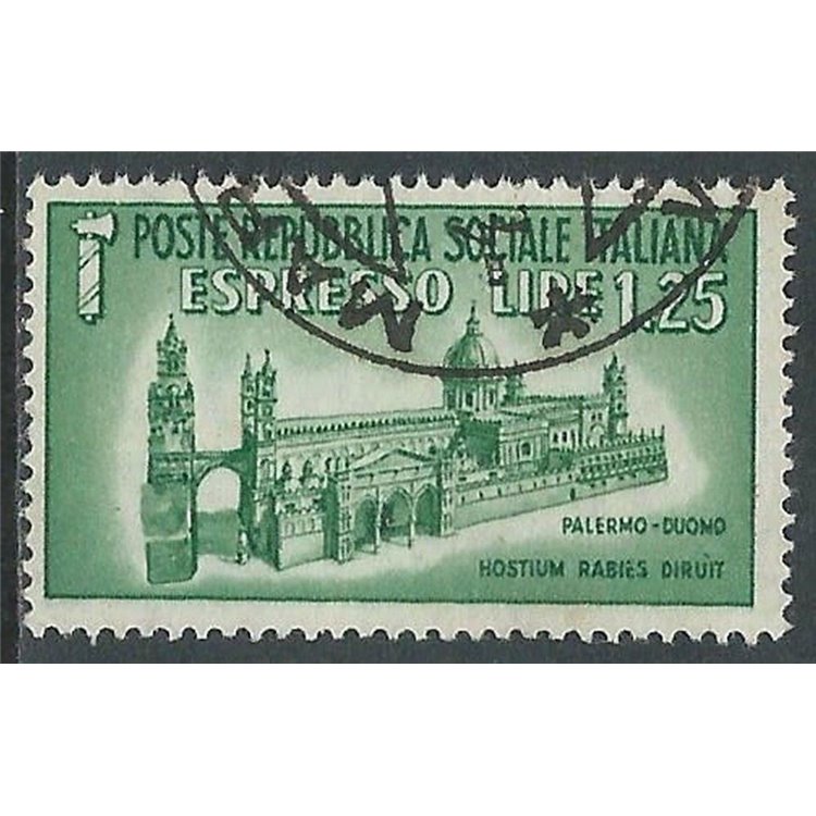 ITALIA RSI 1944 Monumenti distrutti, espresso us