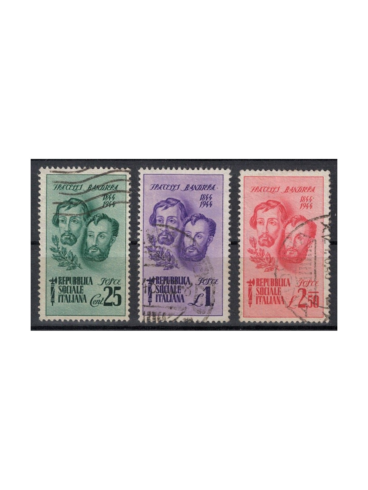 ITALIA RSI 1944 Fratelli Bandiera 3v us
