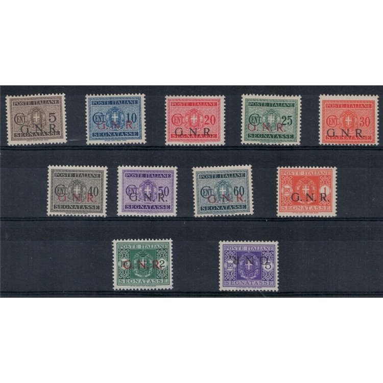 ITALY RSI 1943 Postage Due GNR (Brescia) 11v MH*