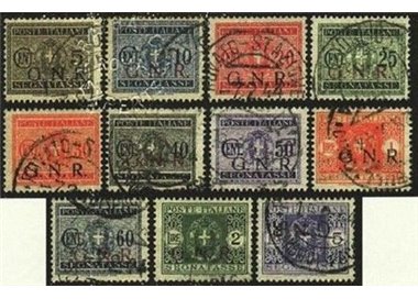 ITALY RSI 1943 Postage Due GNR (Brescia) 11v us ©