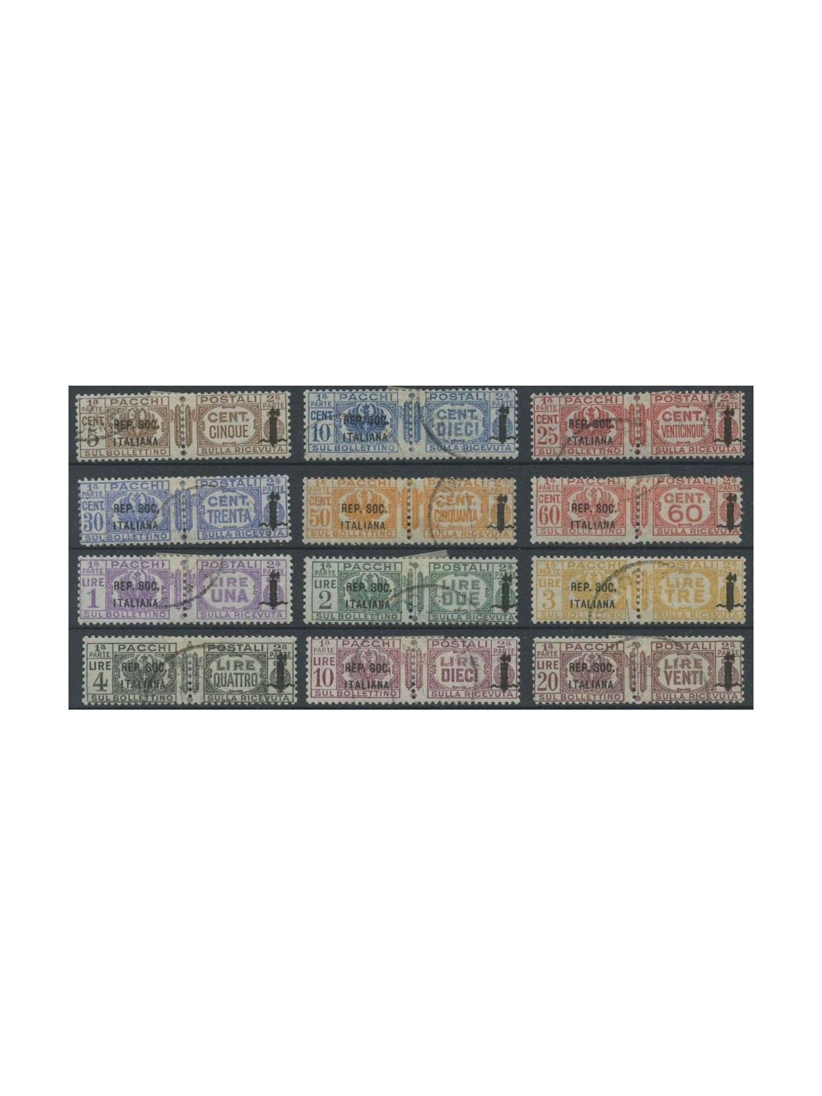 ITALY RSI 1944 Postal Parcels 12v us
