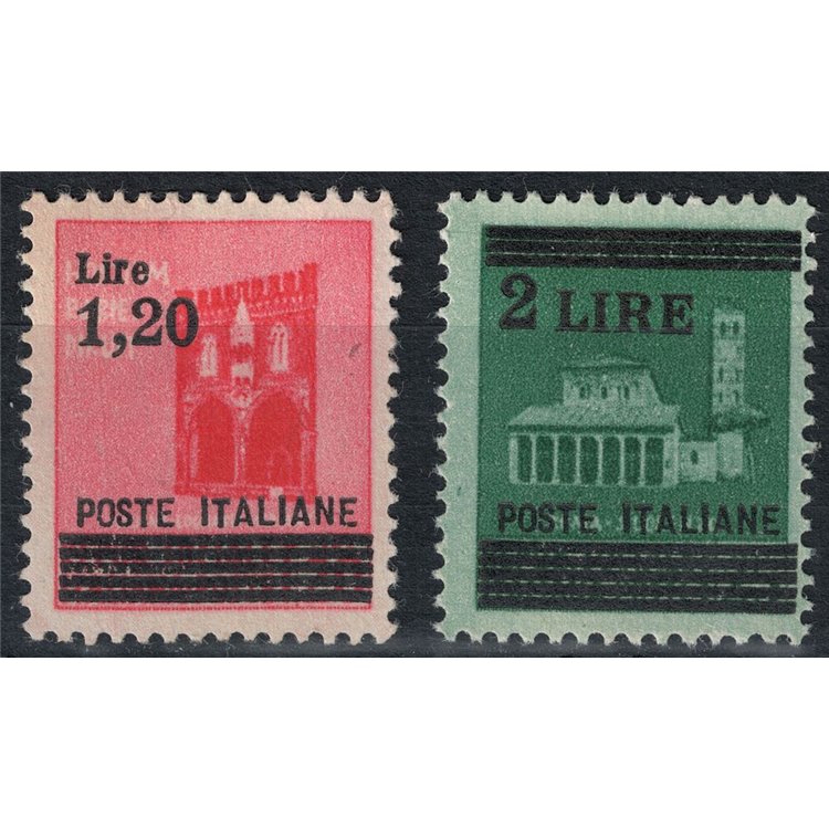 ITALIA LUOGOTENENZA 1945 Monumenti distrutti soprastampati 2v MH*