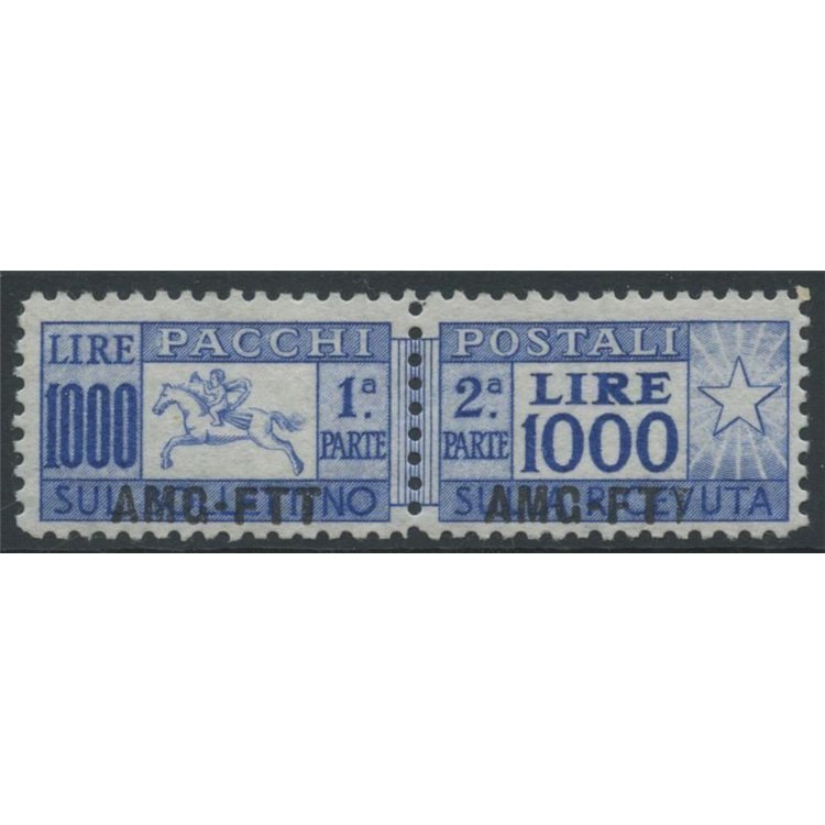 TRIESTE A 1954 Pacchi postali £ 1000, cavallino (lineare) MH*