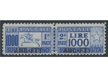 TRIESTE A 1954 Pacchi postali £ 1000, cavallino (lineare) MH*