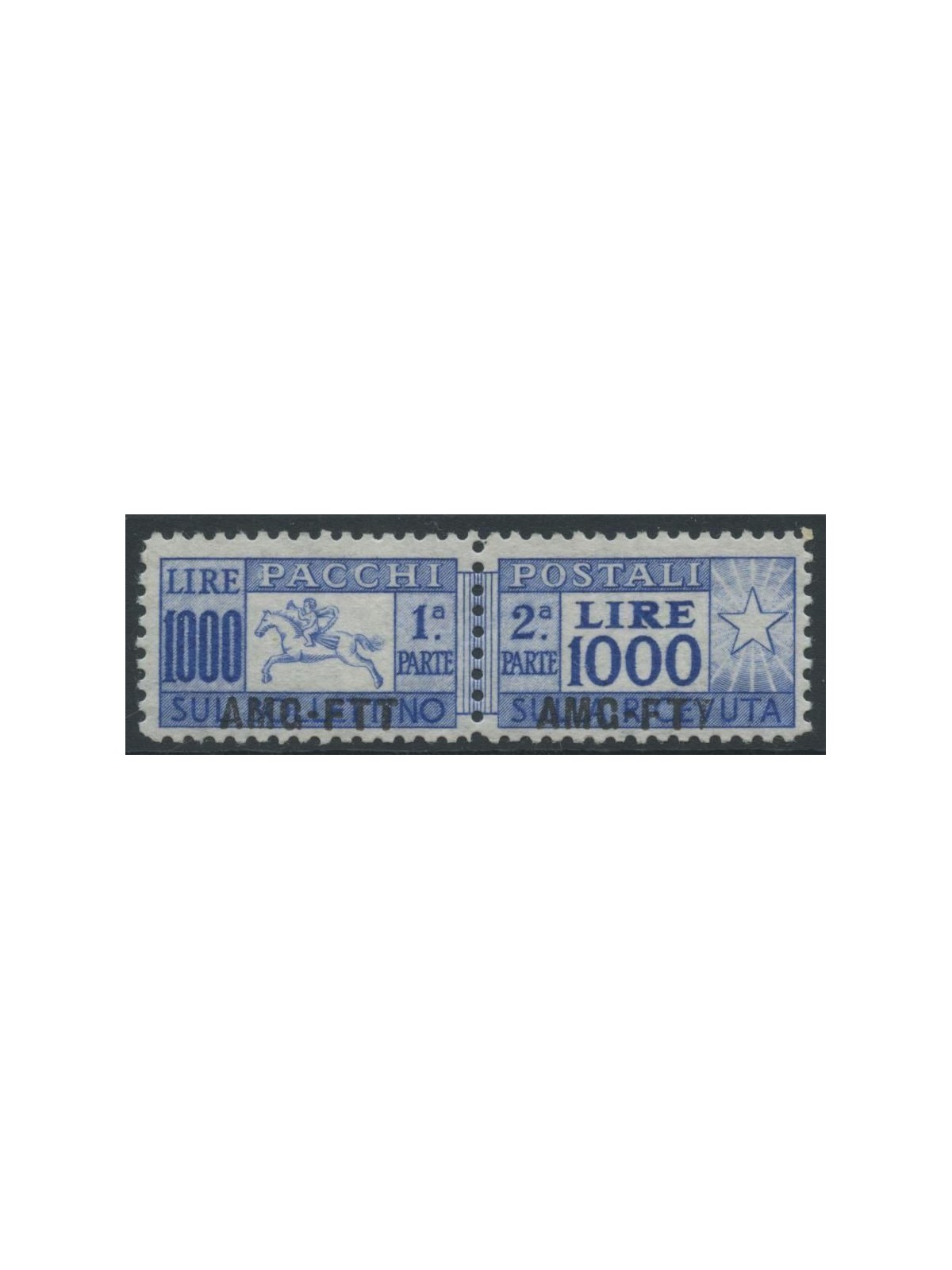 TRIESTE A 1954 Pacchi postali £ 1000, cavallino (lineare) MH*