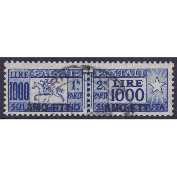 TRIESTE A 1954 Postal parcels £1000, pony (comb) us