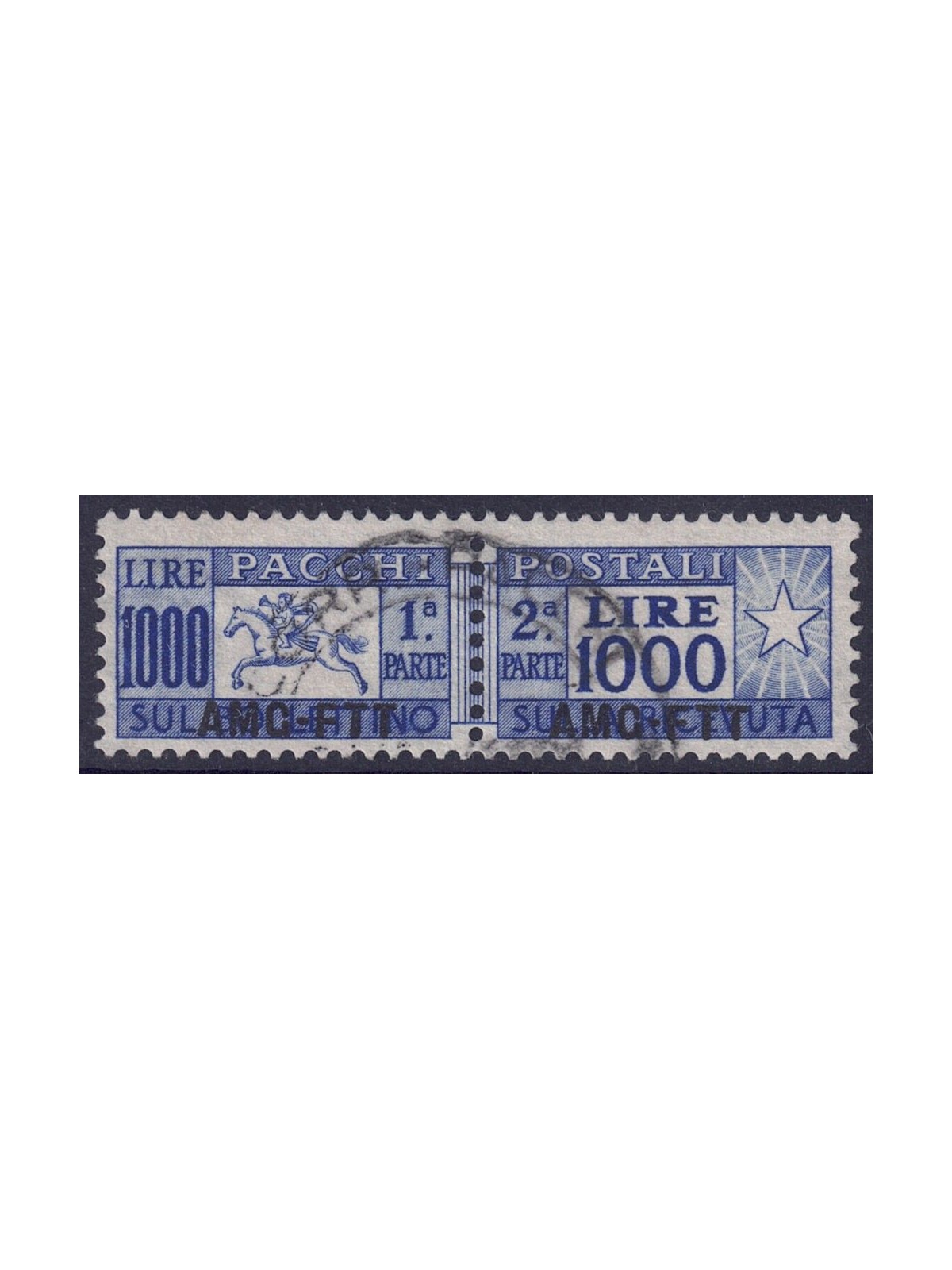 TRIESTE A 1954 Postal parcels £1000, pony (comb) us
