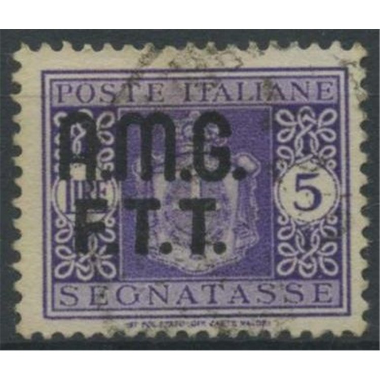TRIESTE A 1947 Segnatasse 5£ senza filigrana us