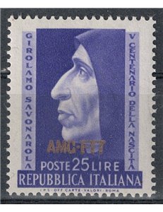 TRIESTE A 1952 Fra Girolamo Savonarola MNH**