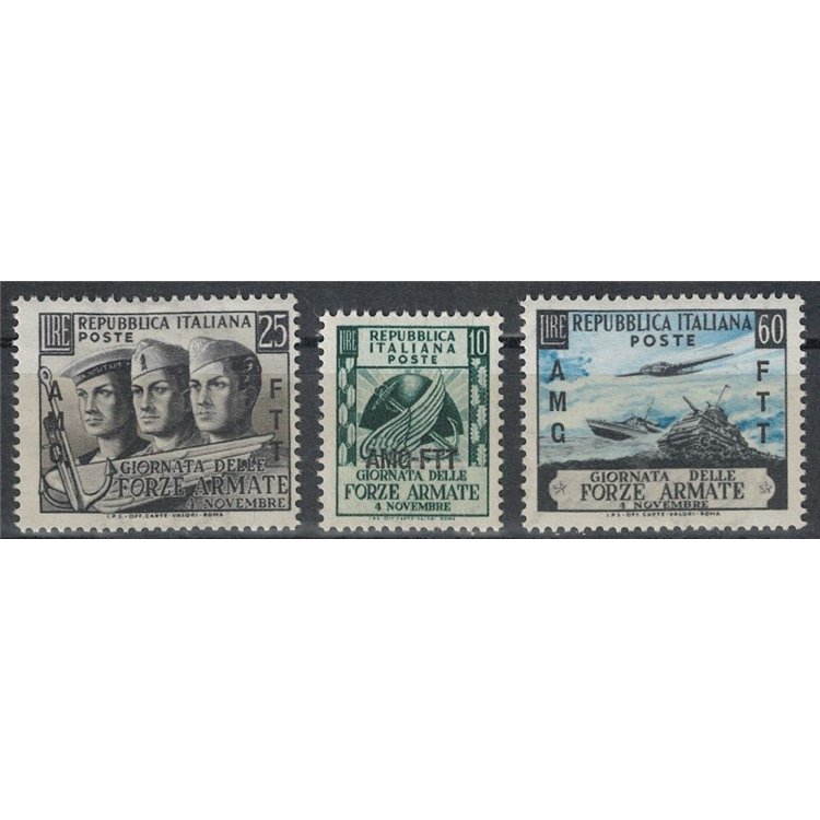 TRIESTE A 1952 Armed Forces Day 3v MNH**