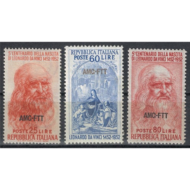 TRIESTE A 1952 Leonardo da Vinci 3v MNH**