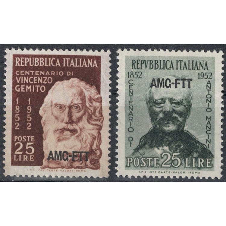 TRIESTE A 1952 Vincenzo Gemito e Antonio Mancini 2v MNH**