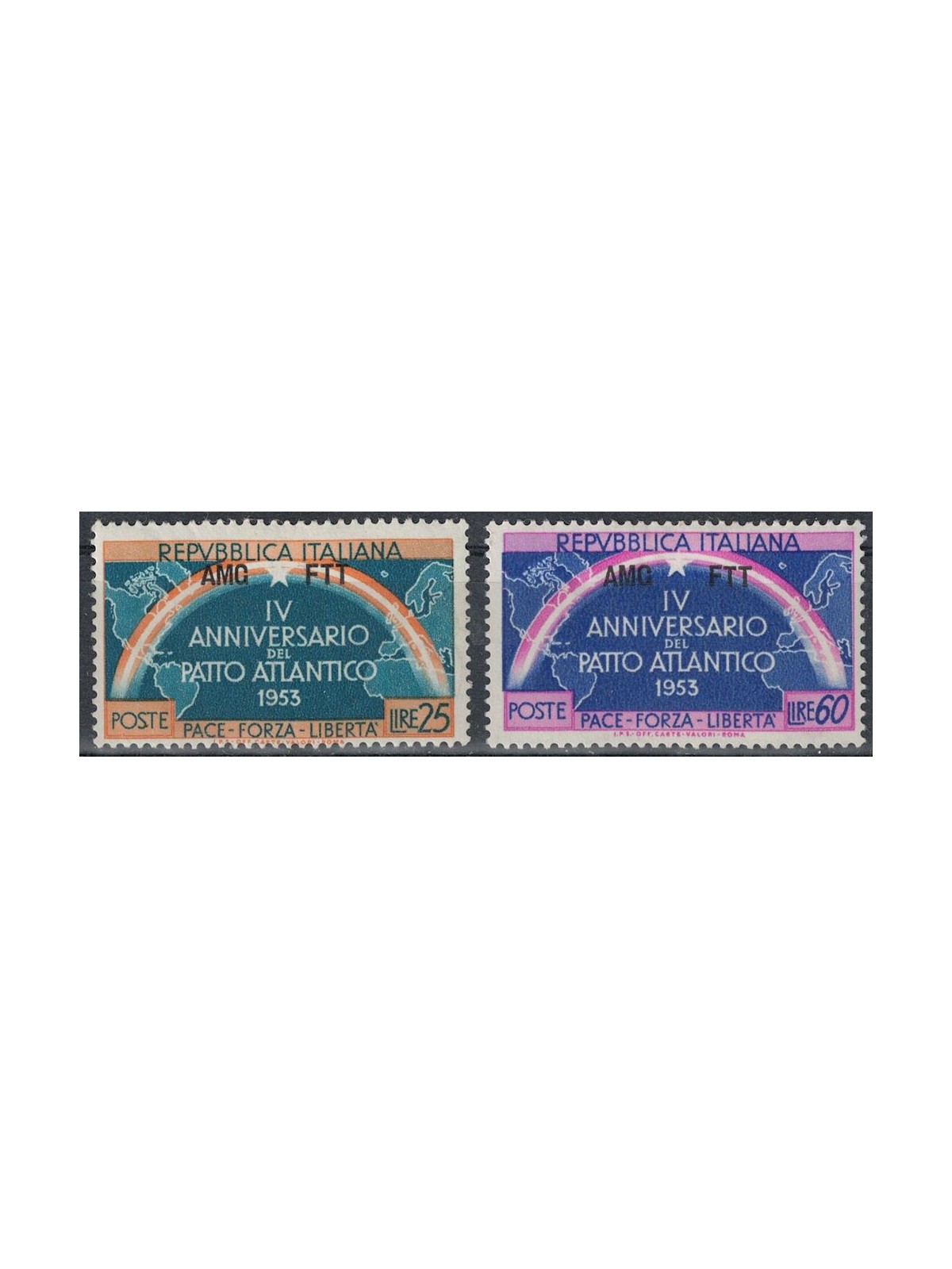 TRIESTE A 1953 Atlantic Pact 2v MNH**