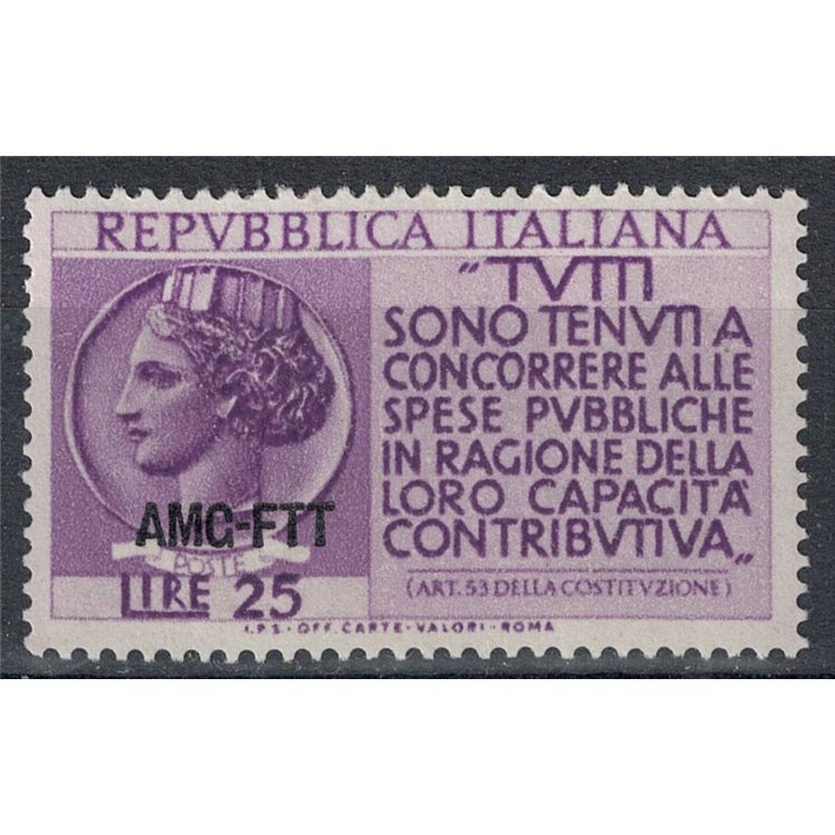 TRIESTE A 1954 Denuncia del reddito MNH**