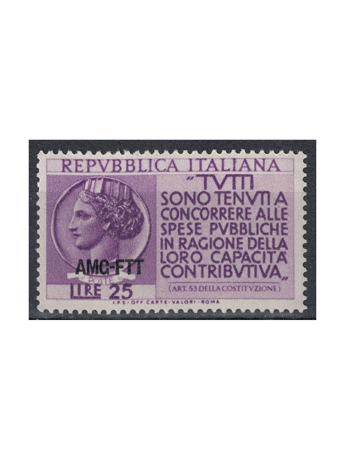 TRIESTE A 1954 Income Tax Return MNH**