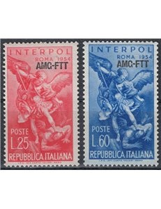 TRIESTE A 1954 Interpol 2v MNH**