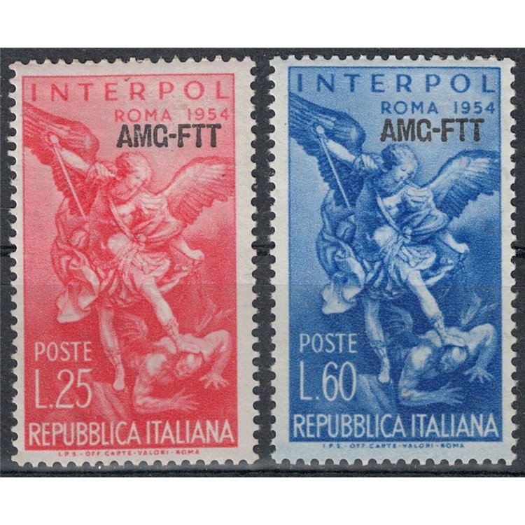 TRIESTE A 1954 Interpol 2v MNH**