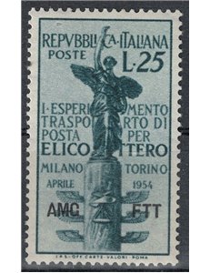 TRIESTE A 1954 Helicopter Airmail MNH**