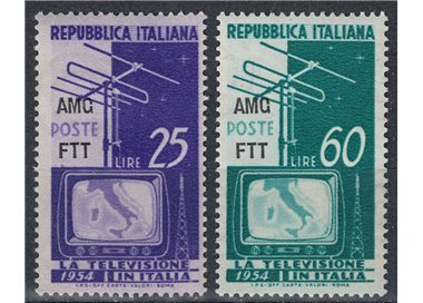 TRIESTE A 1954 Televisione nazionale 2v MNH**