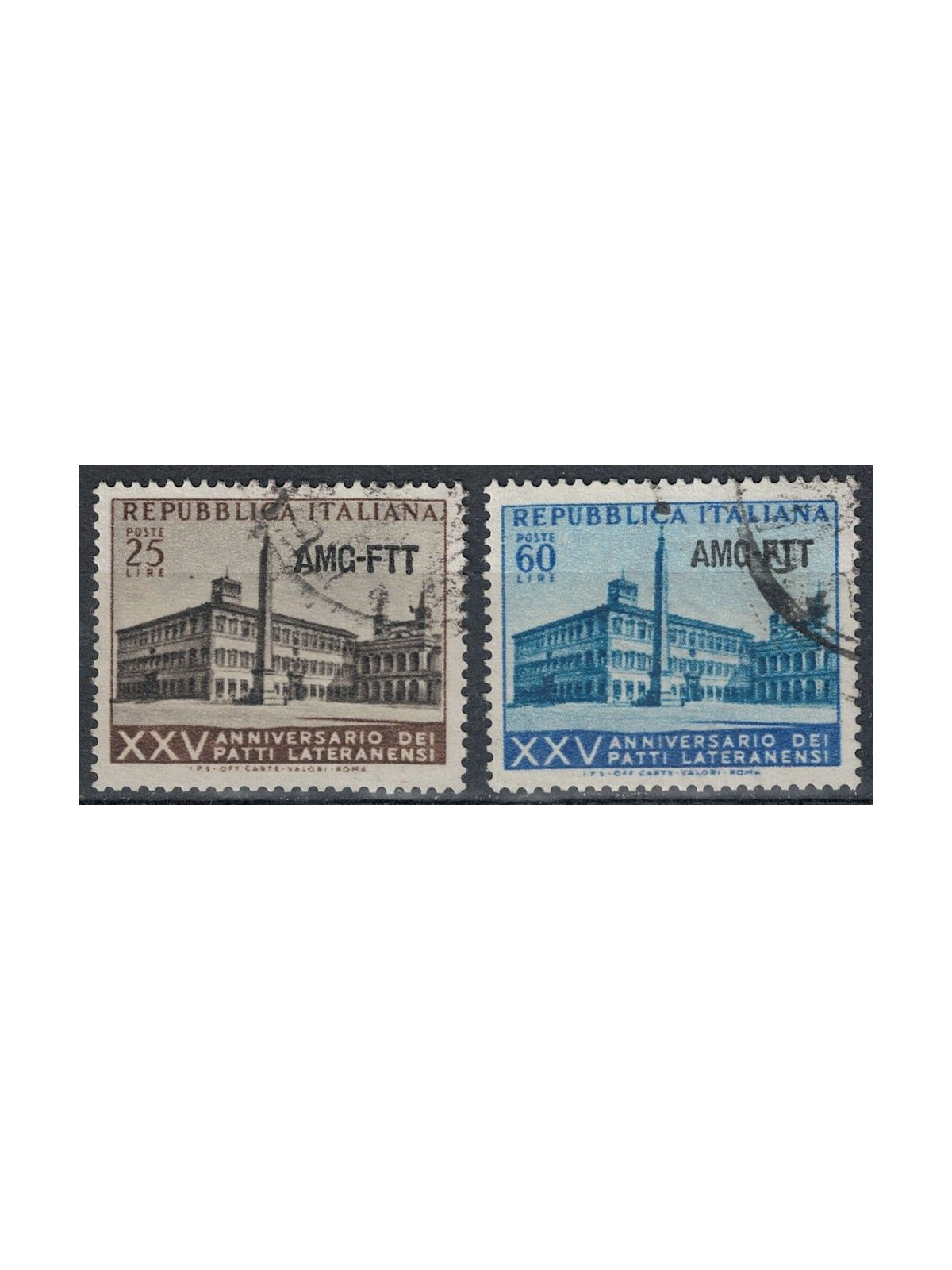 TRIESTE A 1954 Patti Lateranensi 2v us