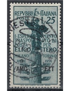 TRIESTE A 1954 Posta aerea per elicottero us