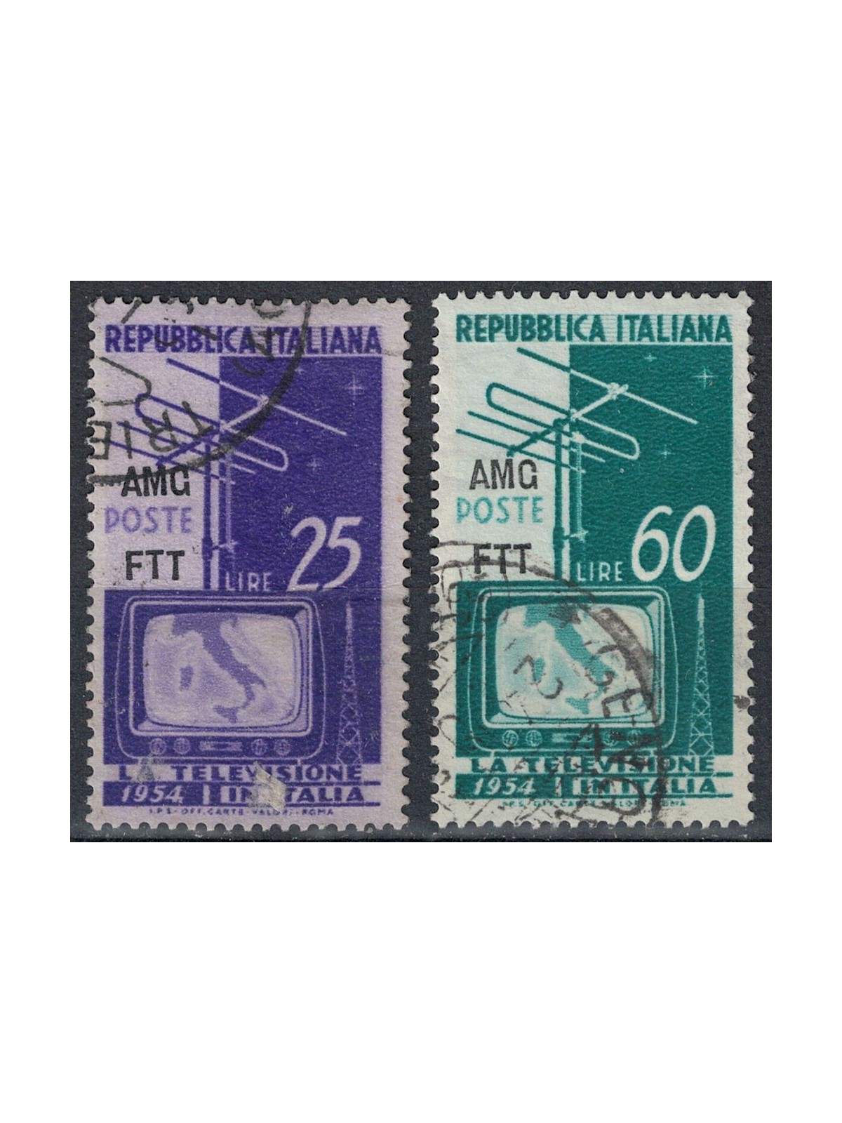 TRIESTE A 1954 Televisione nazionale 2v us