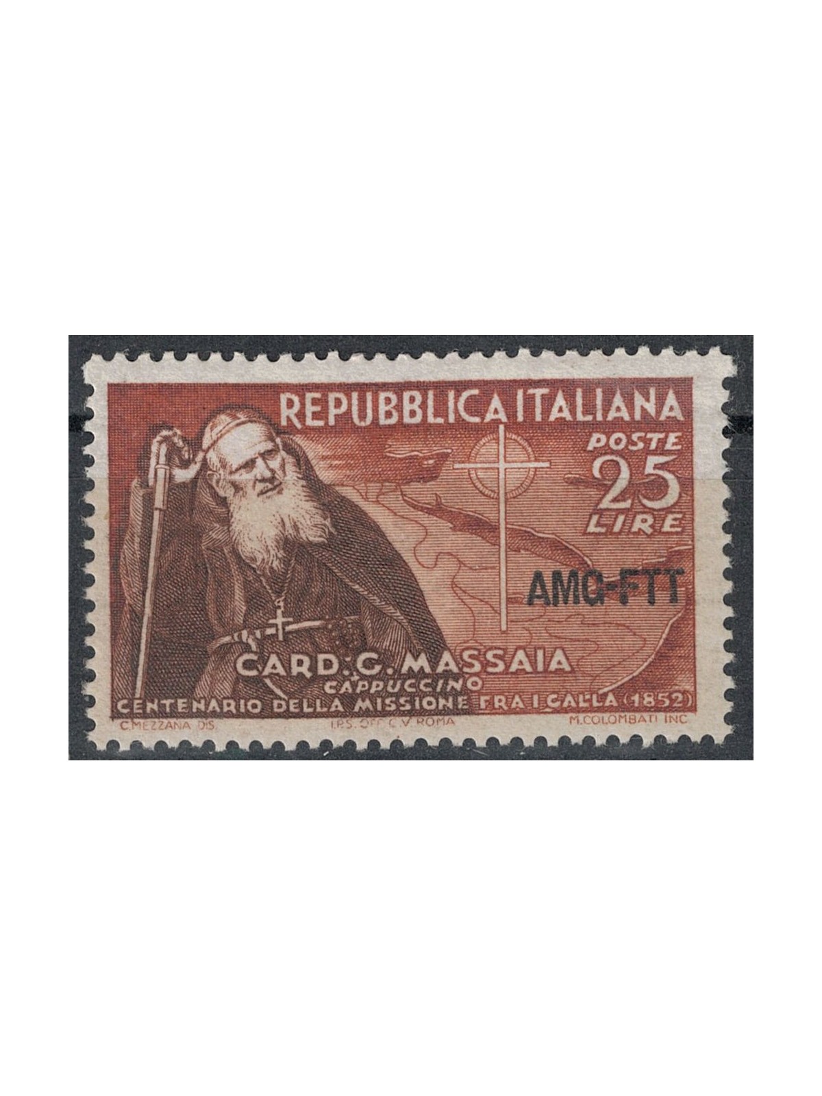 TRIESTE 1952 Cardinal Guglielmo Massaia MH*