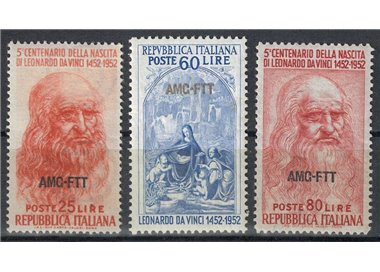 TRIESTE A 1952 Leonardo da Vinci 3v MH*