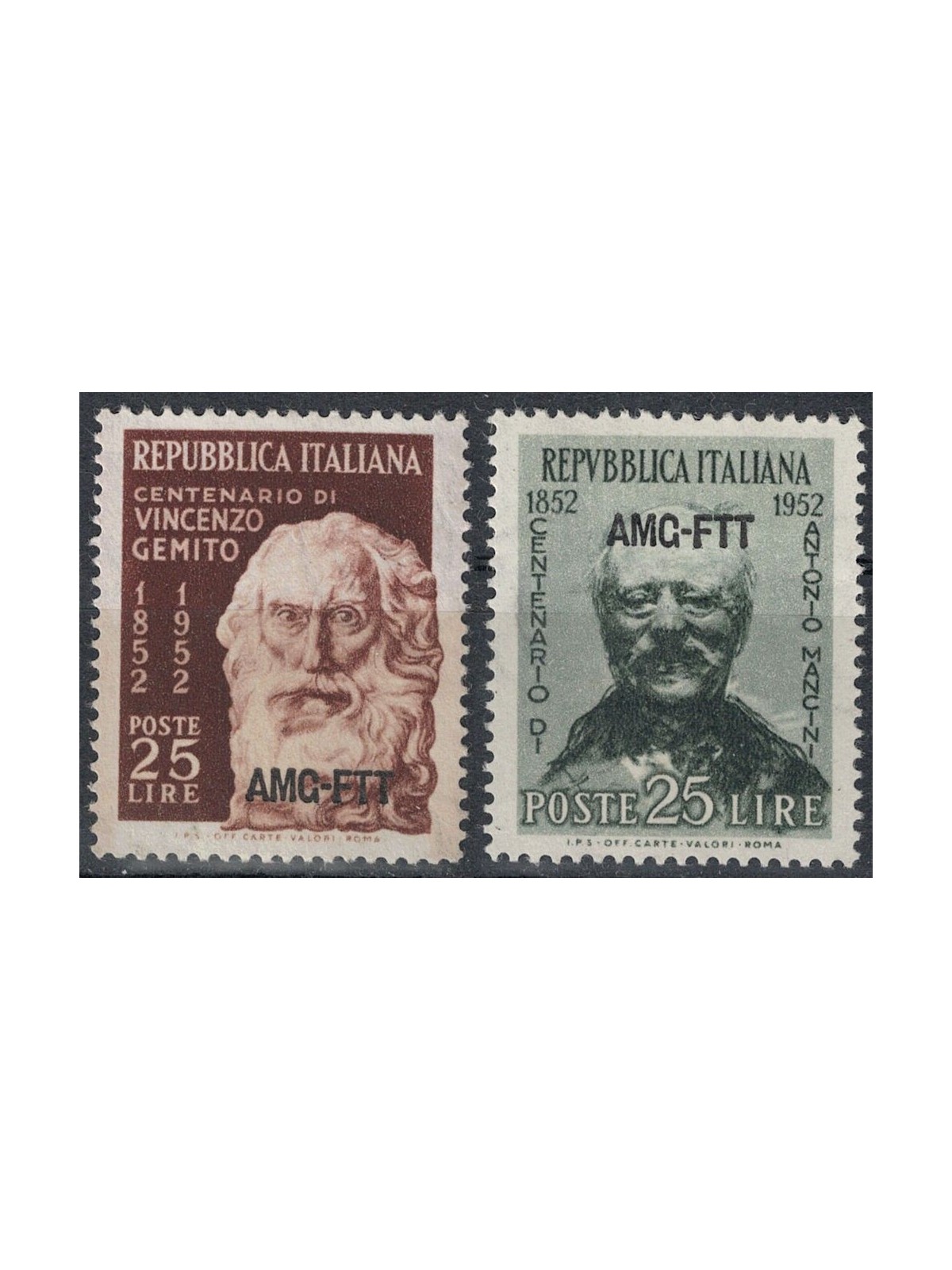 TRIESTE A 1952 Vincenzo Gemito e Antonio Mancini 2v MH*